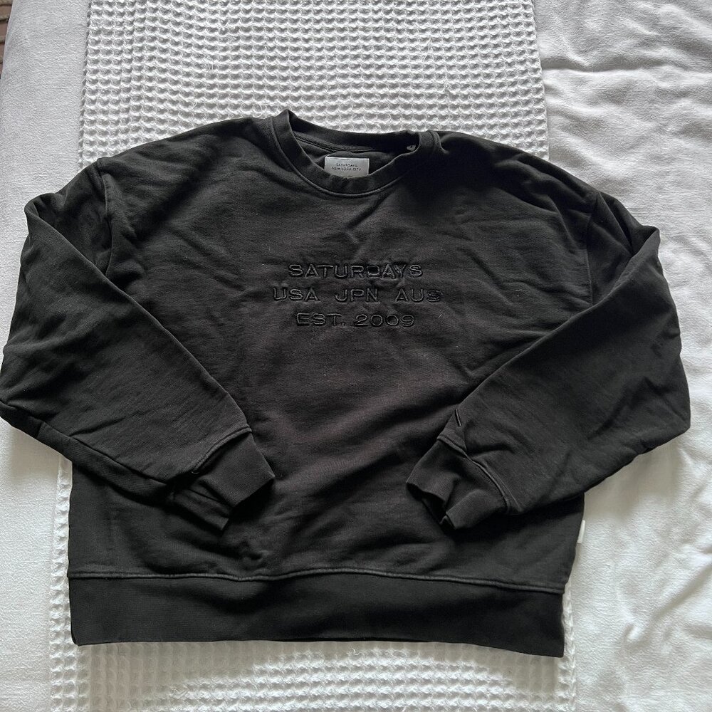 Saturdays NYC Embroidered Crew Neck Sweatshirt